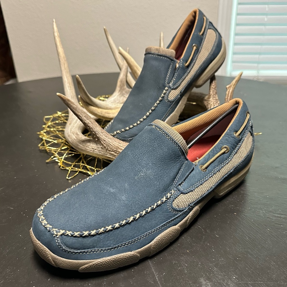 Twisted X men’s leather slip on loafers size 11.5 brand new